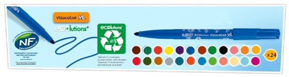 Feutres de coloriage BIC Kids Visacolor XL ECOlutions gigapack X288 pas  cher